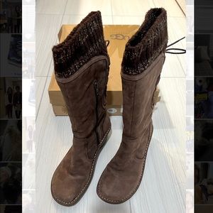 UGG Women’s Wedge Boots, Brown, w/ Skylair, Size 9